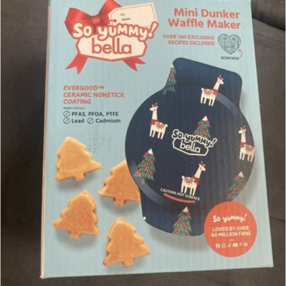 Abella Blue Mini Dunker Waffle Maker NWT